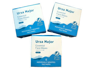 Ursa Major Essential Face Wipes 4-in-1 Facial Cleansing Wipes (15 total wipes)